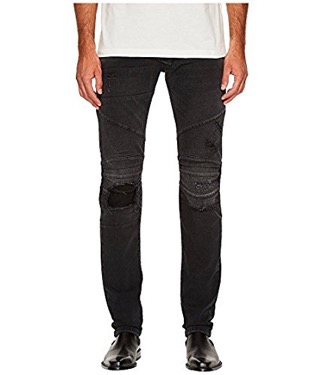 Black Denim Distressed Panelled Jeans