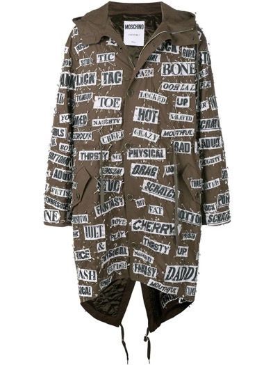 Moschino/safety pin hooded parka