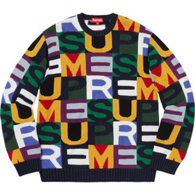 7 WEEK Supreme FW 18 Big Letters Sweater