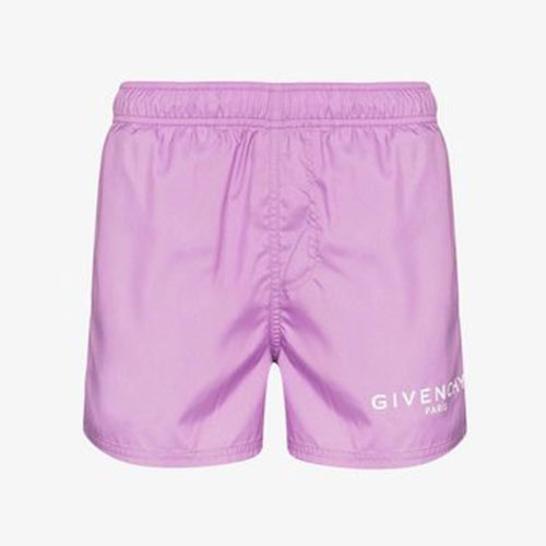 pink logo drawstring swim shorts