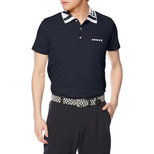 Admiral GOLF/モノクロユニオンジャックカラー半袖ポロシャツ