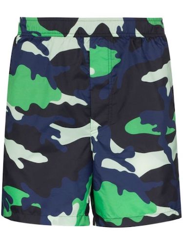 camouflage print swim shorts