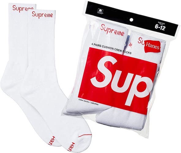 SUPREME/Hanes 4-pack Crew Socks