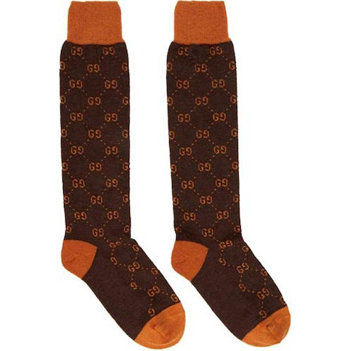 Brown & Orange Alpaca GG Supreme Socks