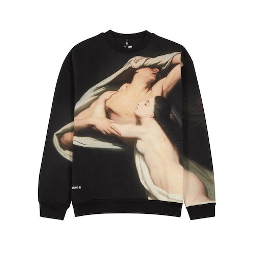 X Louvre Black Printed Cotton Sweatshirt