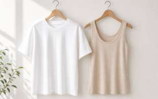 白Tシャツとベージュインナーの比較